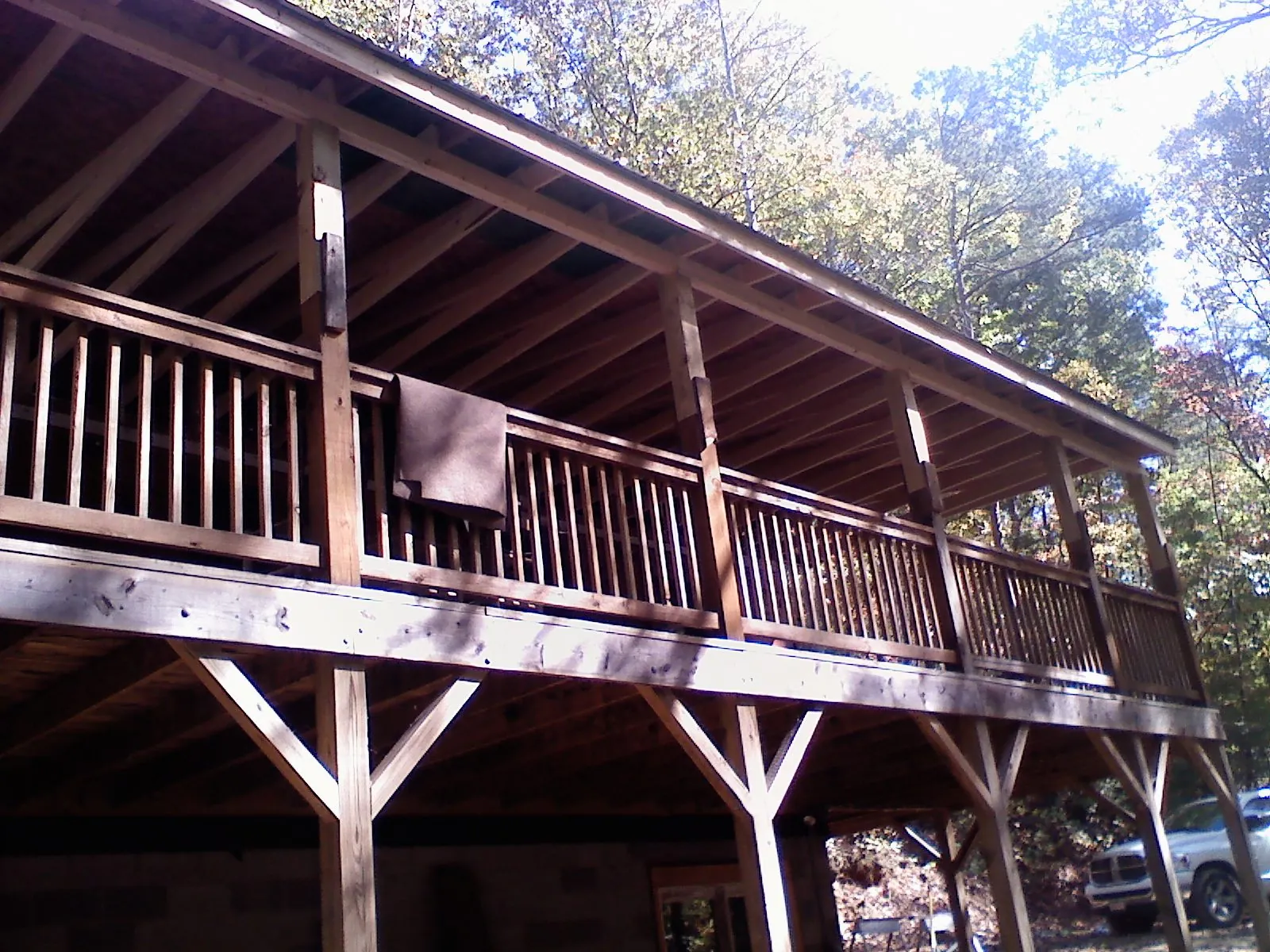 Timber framing under a new elevated porch and deck — Roof Leak Repair in Margarettsville by Roofing Brothers